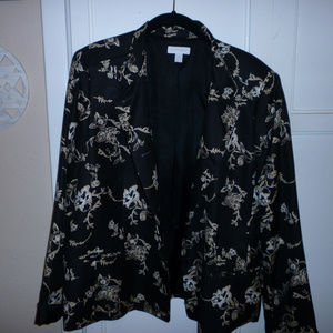 Charter club 25" silk jacket 16 black multi XL